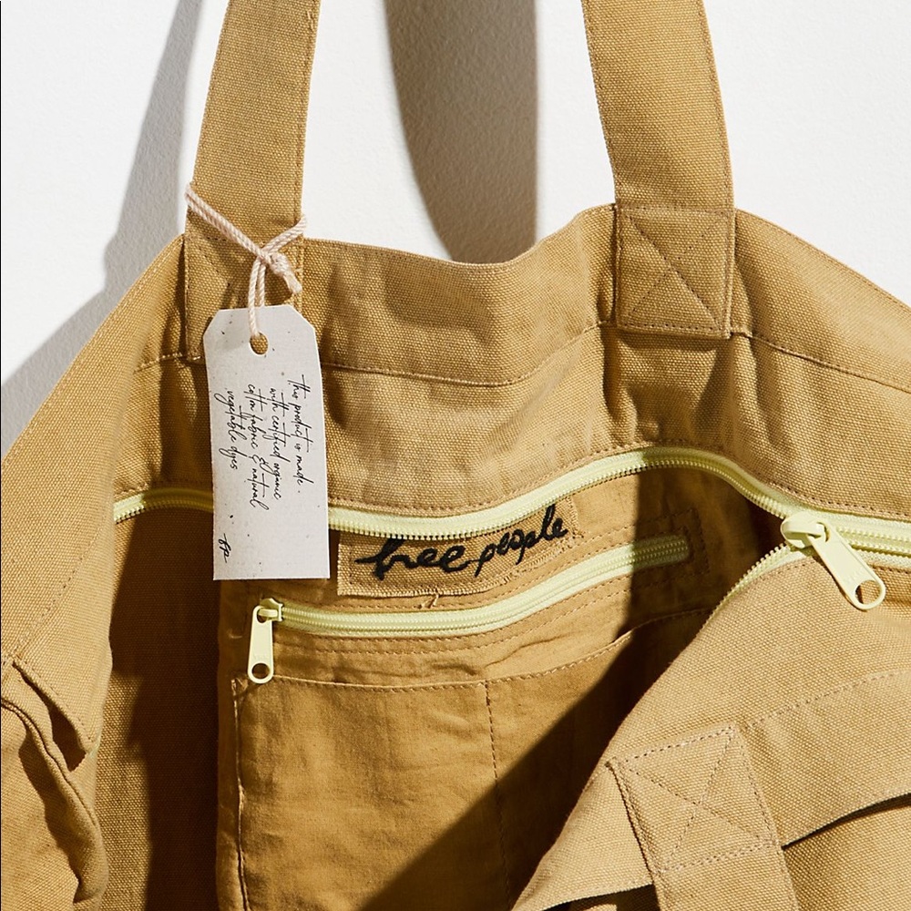 NWT! Free People Organic Veg Dyed Solid Tote